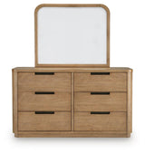 Pamaria Light Brown Dresser and Mirror from Ashley - Luna Furniture