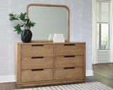 Pamaria Light Brown Dresser and Mirror from Ashley - Luna Furniture