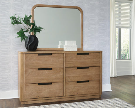 Pamaria Light Brown Dresser and Mirror from Ashley - Luna Furniture