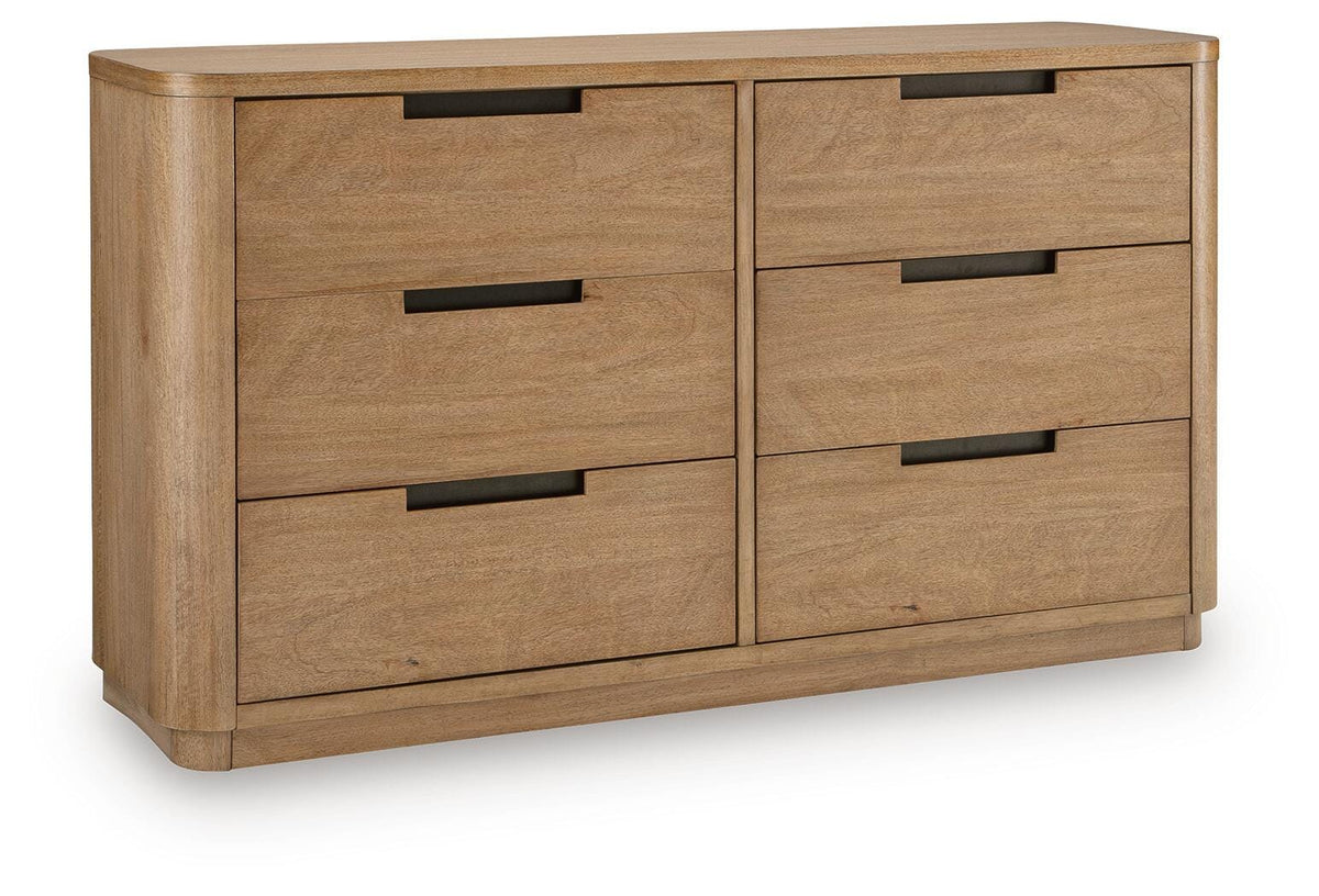 Pamaria Light Brown Upholstered Panel Bed Bedroom Set from Ashley - Luna Furniture