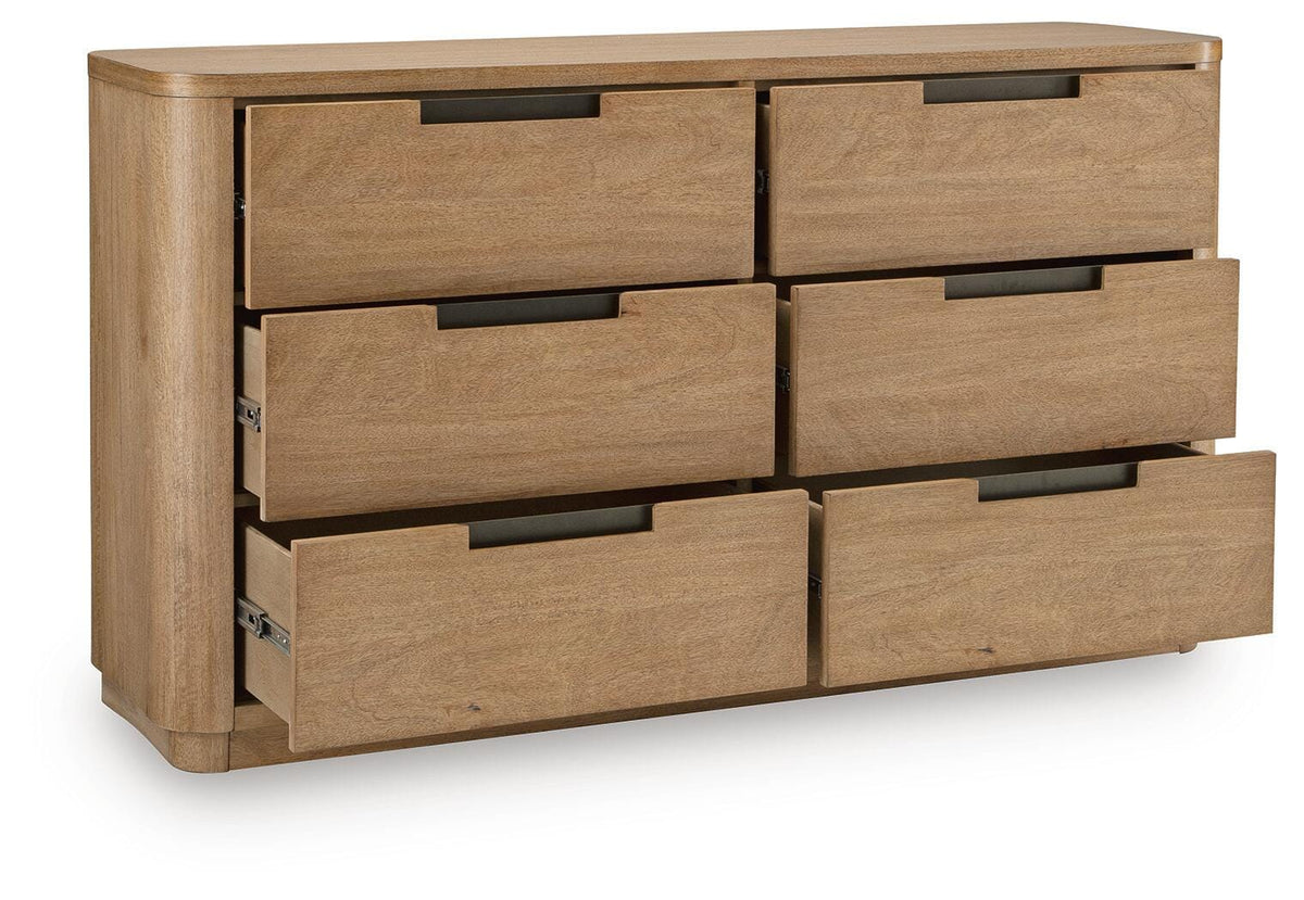 Pamaria Light Brown Upholstered Panel Bed Bedroom Set from Ashley - Luna Furniture