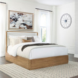 Pamaria Light Brown Queen Upholstered Bed from Ashley - Luna Furniture