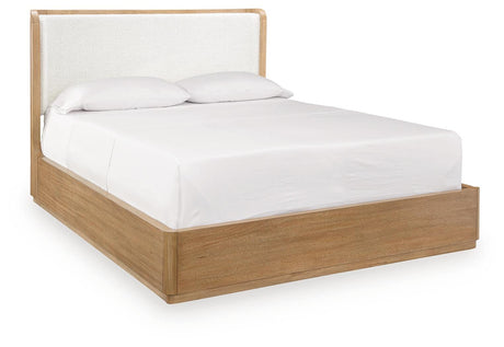 Pamaria Light Brown Queen Upholstered Bed from Ashley - Luna Furniture