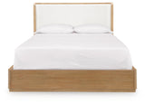 Pamaria Light Brown Queen Upholstered Bed from Ashley - Luna Furniture