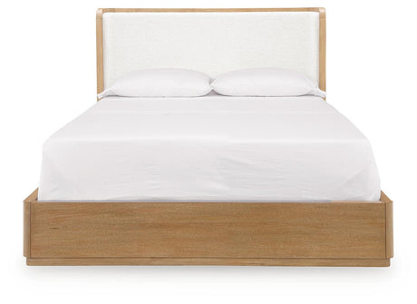 Pamaria Light Brown Queen Upholstered Bed from Ashley - Luna Furniture