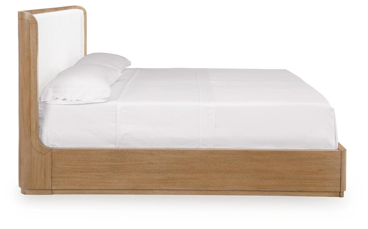 Pamaria Light Brown Queen Upholstered Bed from Ashley - Luna Furniture