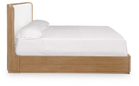 Pamaria Light Brown Queen Upholstered Bed from Ashley - Luna Furniture