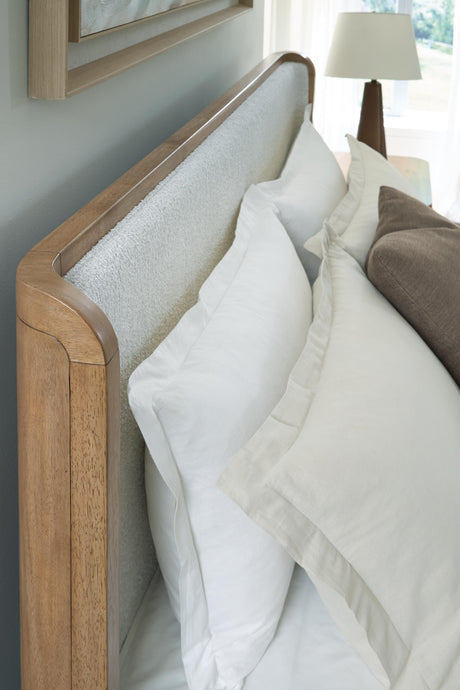 Pamaria Light Brown King Upholstered Bed from Ashley - Luna Furniture