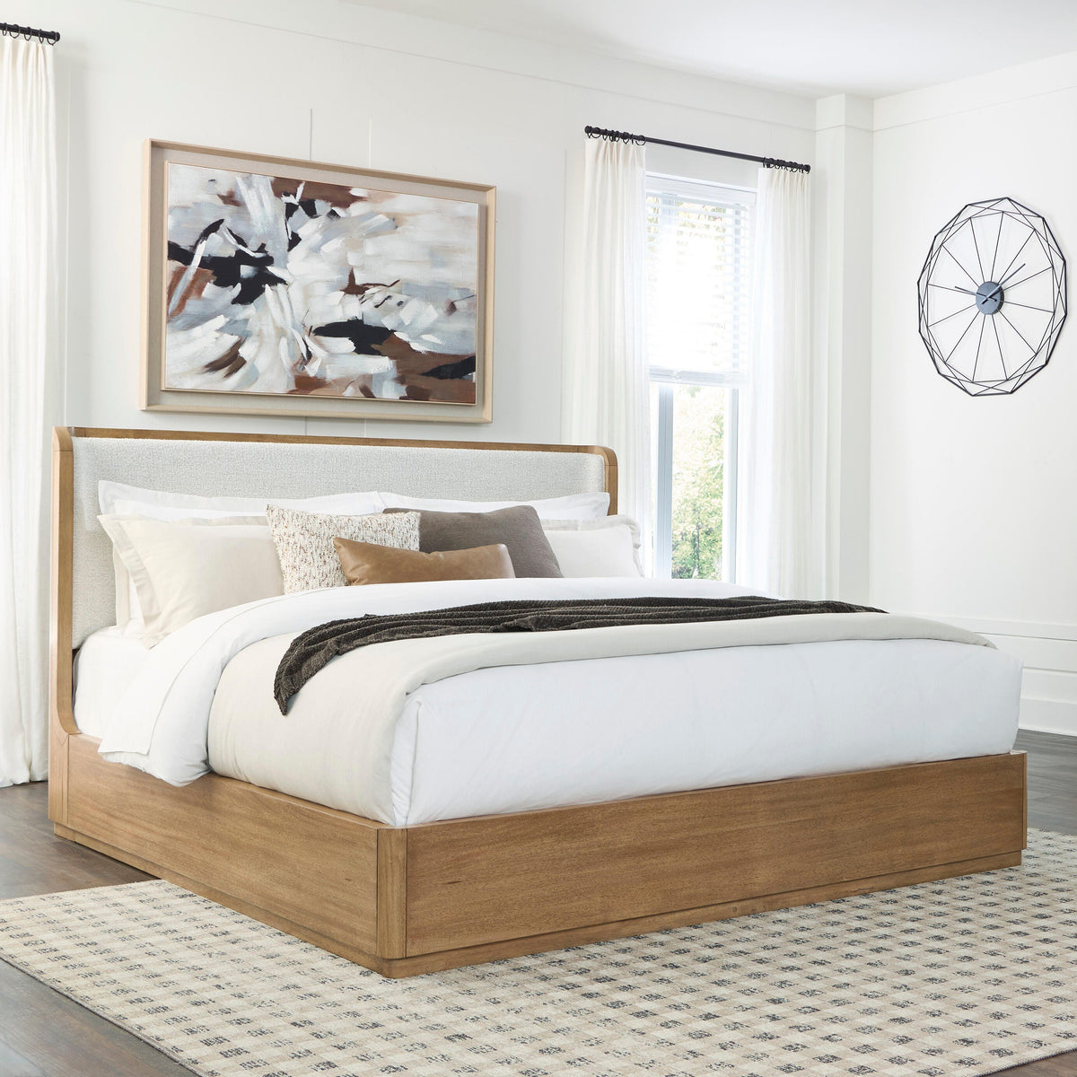 Pamaria Light Brown King Upholstered Bed from Ashley - Luna Furniture