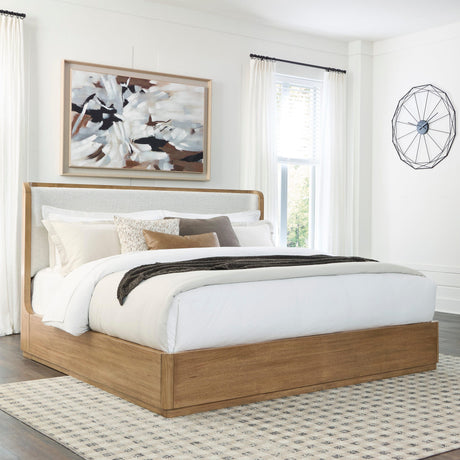Pamaria Light Brown King Upholstered Bed from Ashley - Luna Furniture
