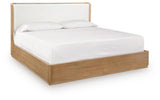 Pamaria Light Brown King Upholstered Bed from Ashley - Luna Furniture