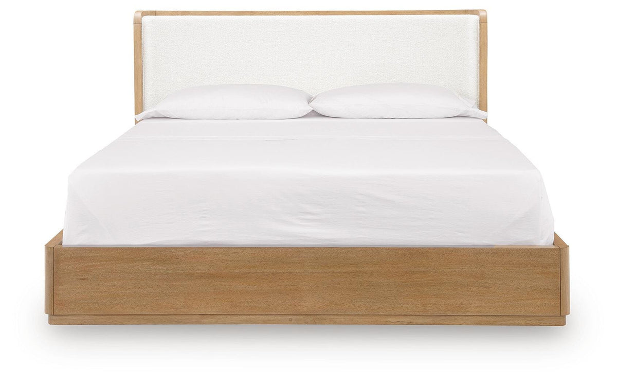 Pamaria Light Brown King Upholstered Bed from Ashley - Luna Furniture