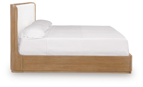 Pamaria Light Brown California King Upholstered Panel Bed from Ashley - Luna Furniture