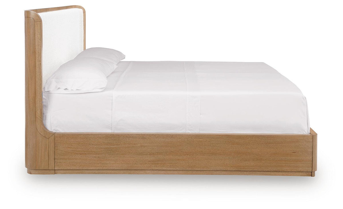 Pamaria Light Brown King Upholstered Bed from Ashley - Luna Furniture