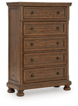 Zackaryn Warm Brown Chest of Drawers from Ashley - Luna Furniture