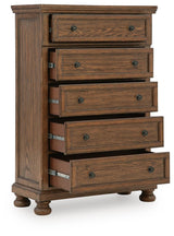 Zackaryn Warm Brown Chest of Drawers from Ashley - Luna Furniture