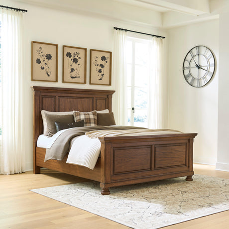 Zackaryn Warm Brown Queen Panel Bed from Ashley - Luna Furniture
