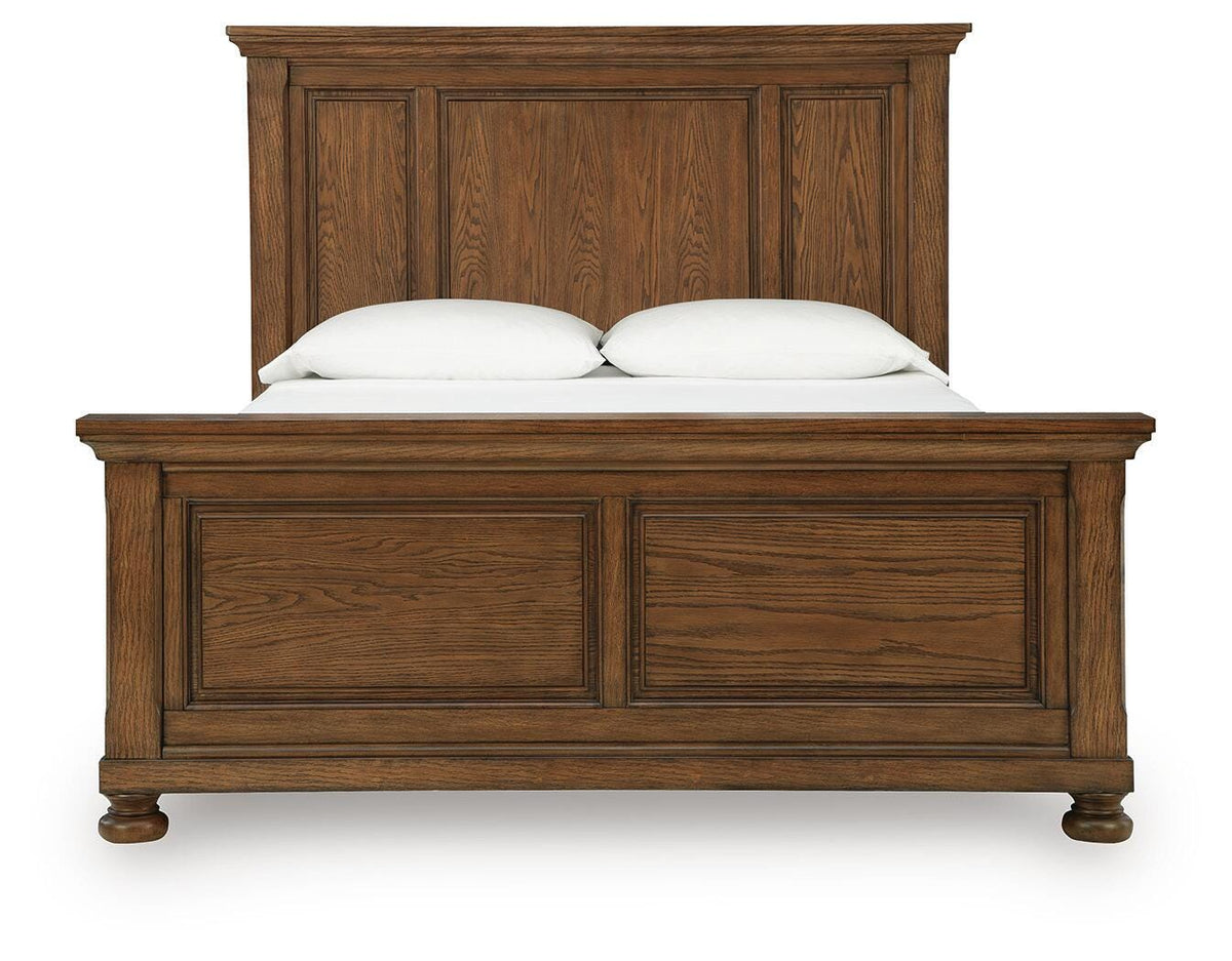 Zackaryn Warm Brown Queen Panel Bed from Ashley - Luna Furniture