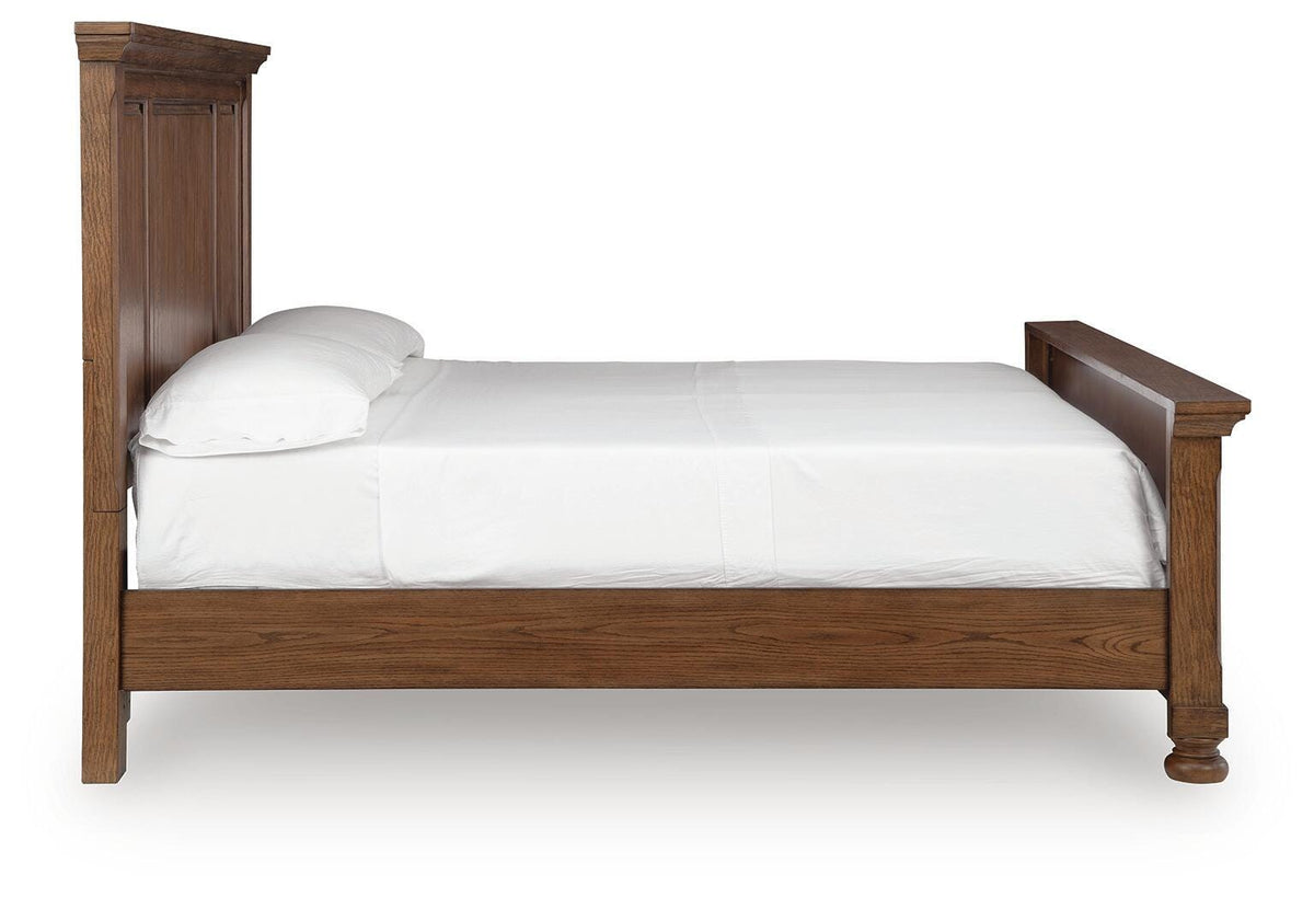 Zackaryn Warm Brown Queen Panel Bed from Ashley - Luna Furniture