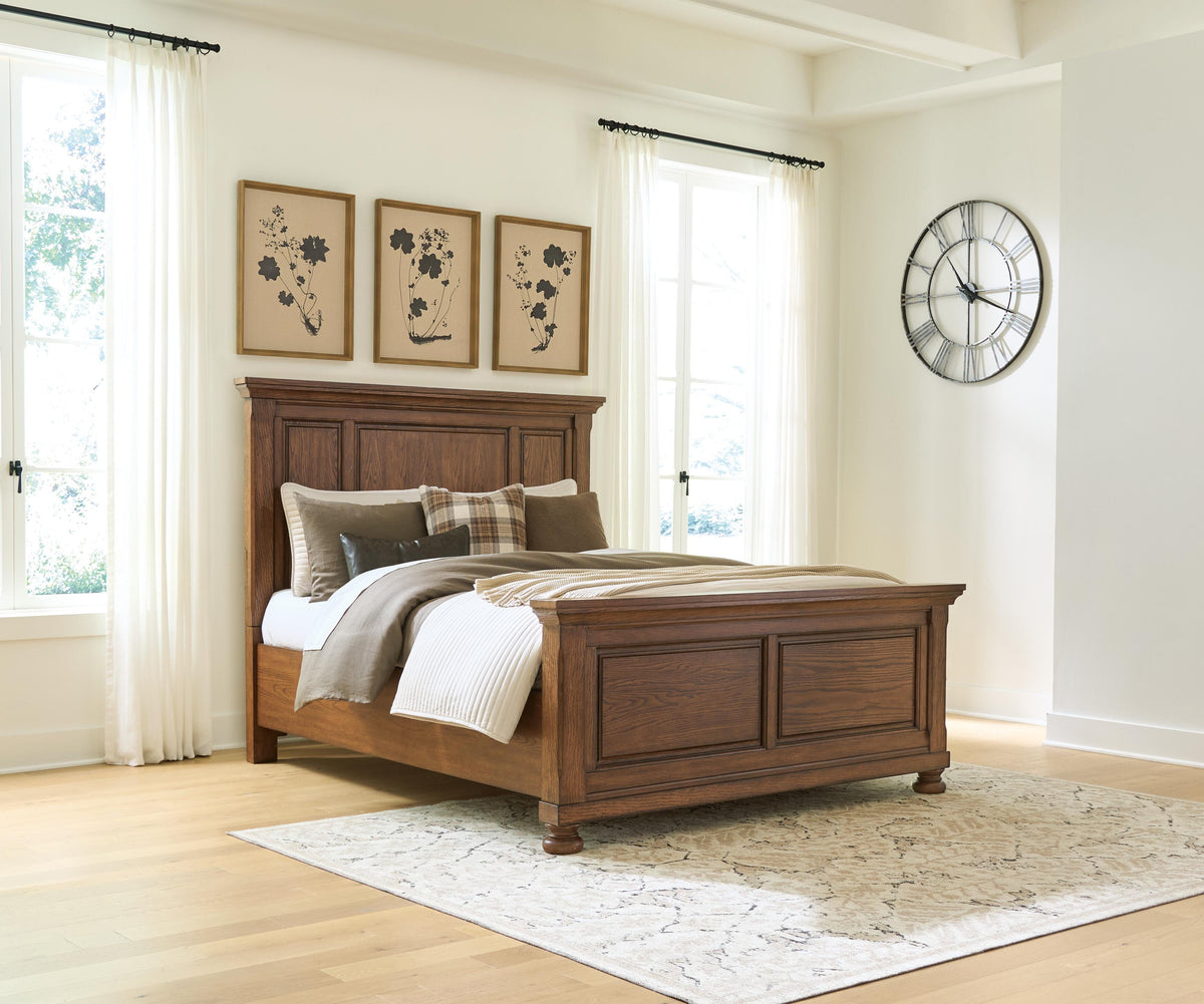 Zackaryn Warm Brown Queen Panel Bed from Ashley - Luna Furniture