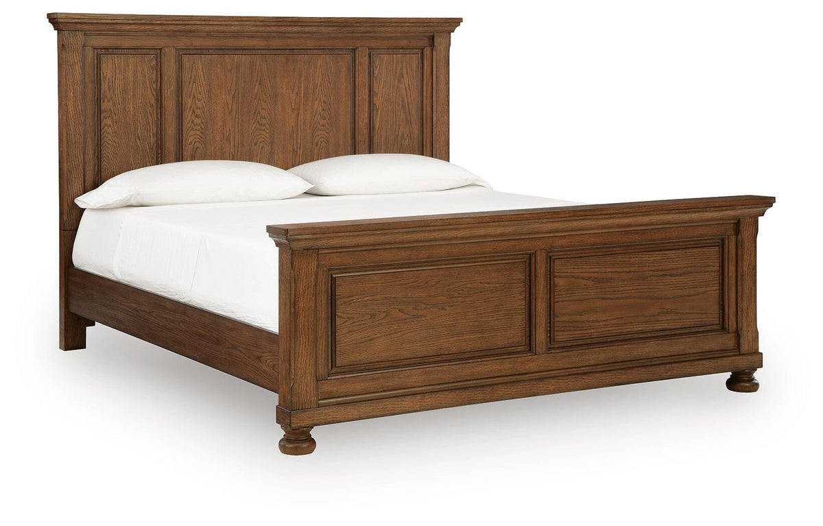 Zackaryn Warm Brown King Panel Bed from Ashley - Luna Furniture