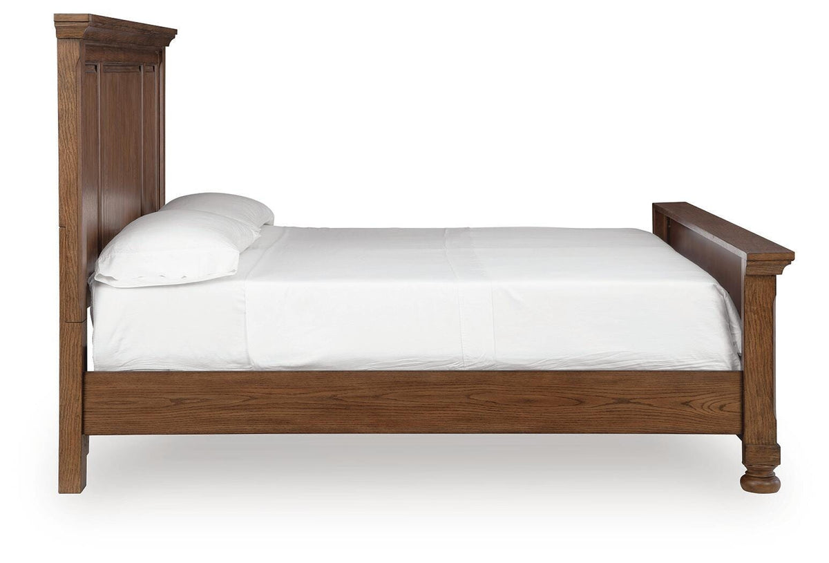 Zackaryn Warm Brown King Panel Bed from Ashley - Luna Furniture