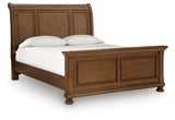 Zackaryn Warm Brown Queen Sleigh Bed from Ashley - Luna Furniture