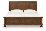 Zackaryn Warm Brown California King Sleigh Storage Bed from Ashley - Luna Furniture