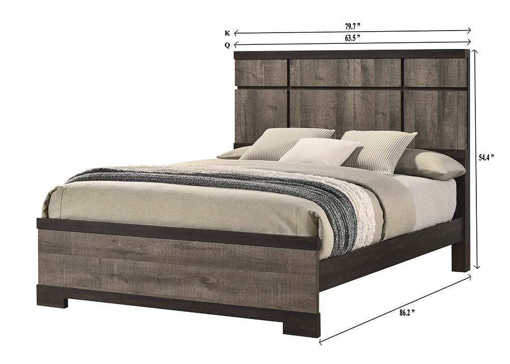 Remington Brown/Gray Queen Panel Bed from Crown Mark - Luna Furniture