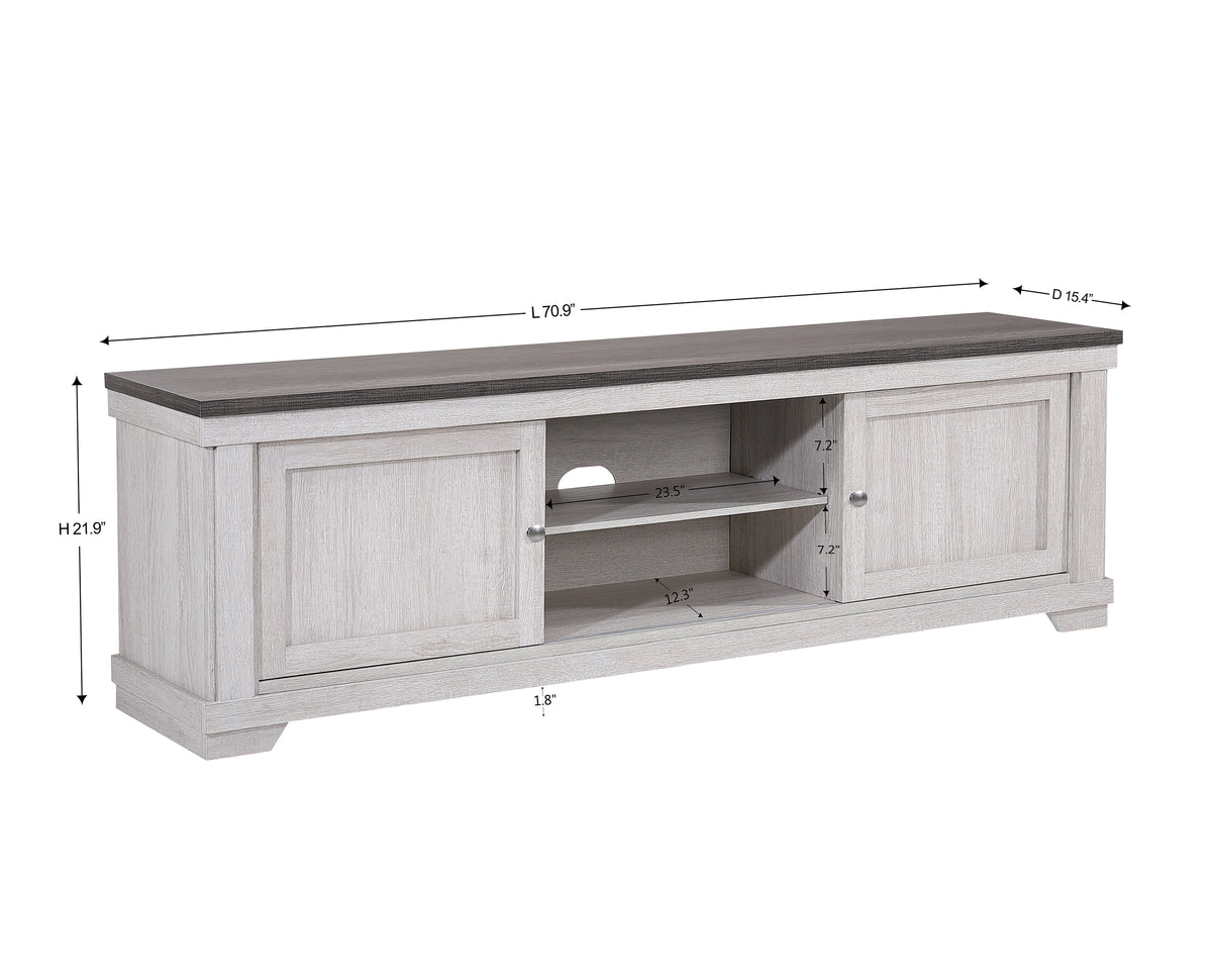 Leighton Cream/Brown Tv Stand from Crown Mark - Luna Furniture