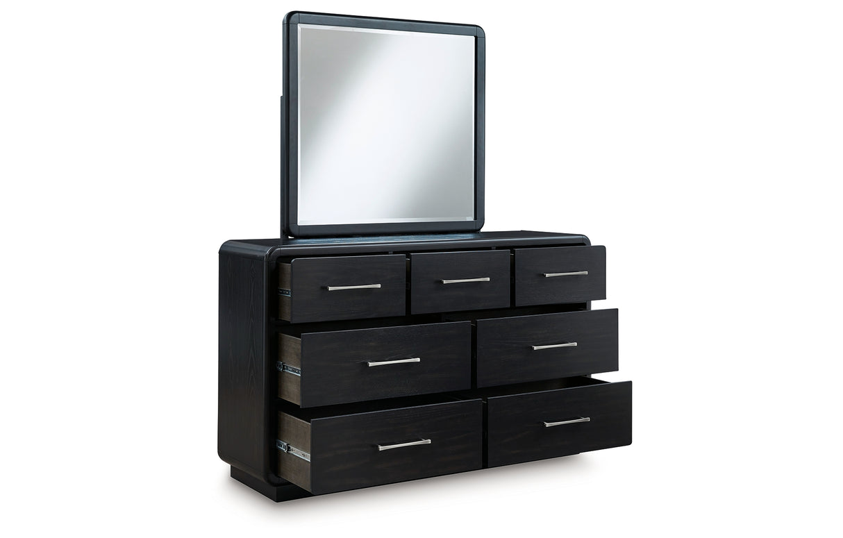 Rowanbeck Black Dresser and Mirror from Ashley Furniture - Luna Furniture