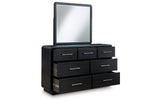 Rowanbeck Black Dresser and Mirror from Ashley Furniture - Luna Furniture