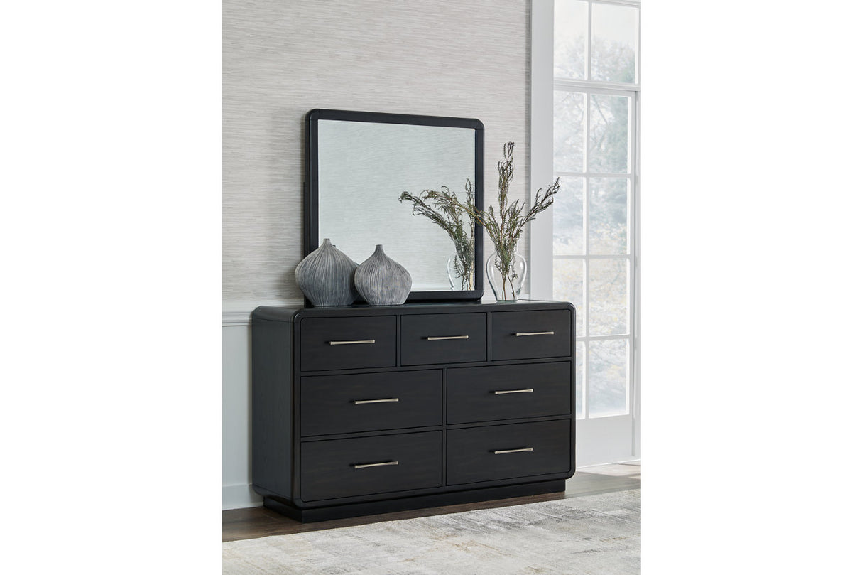 Rowanbeck Black Dresser and Mirror from Ashley - Luna Furniture