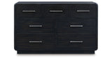 Rowanbeck King Upholstered Panel Bed with Dresser in Gray/Black from Ashley Furniture - Luna Furniture