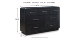 Rowanbeck King Upholstered Panel Bed with Dresser and 2 Nightstands in Gray/Black from Ashley Furniture - Luna Furniture