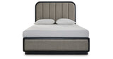 Rowanbeck Gray/Black Queen Upholstered Panel Bed from Ashley - Luna Furniture