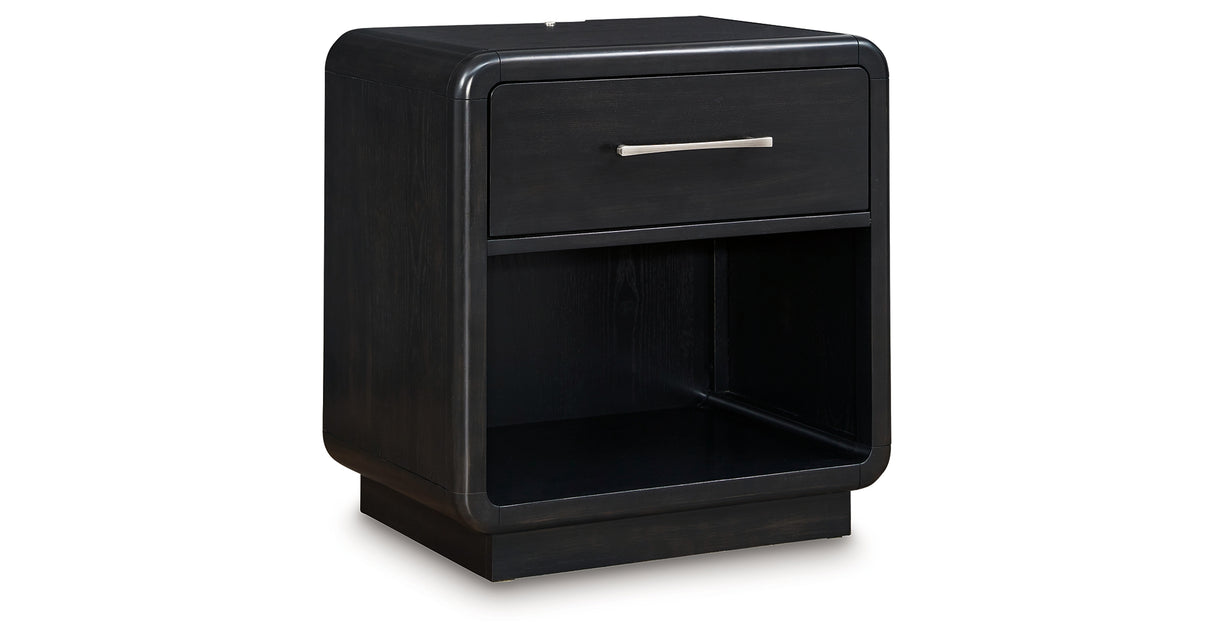 Rowanbeck Black Nightstand from Ashley Furniture - Luna Furniture