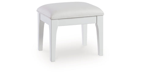 Chalanna White Vanity Stool from Ashley Furniture - Luna Furniture