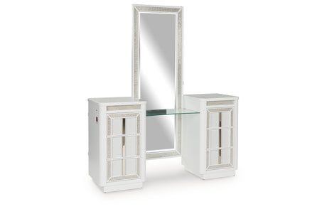 Chalanna White Vanity with Mirror from Ashley - Luna Furniture
