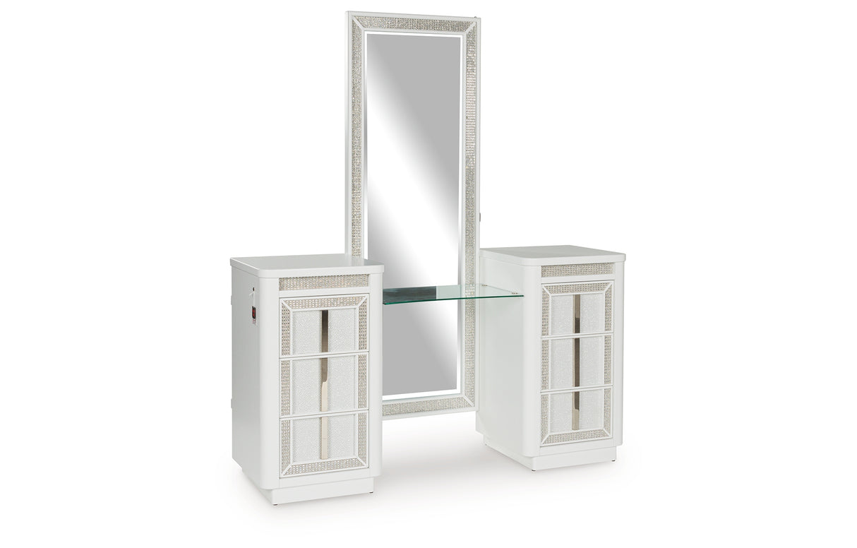Chalanna Vanity, Mirror and Stool from Ashley - Luna Furniture