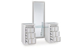 Chalanna White Vanity with Mirror from Ashley Furniture - Luna Furniture