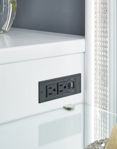 Chalanna White Vanity with Mirror from Ashley - Luna Furniture