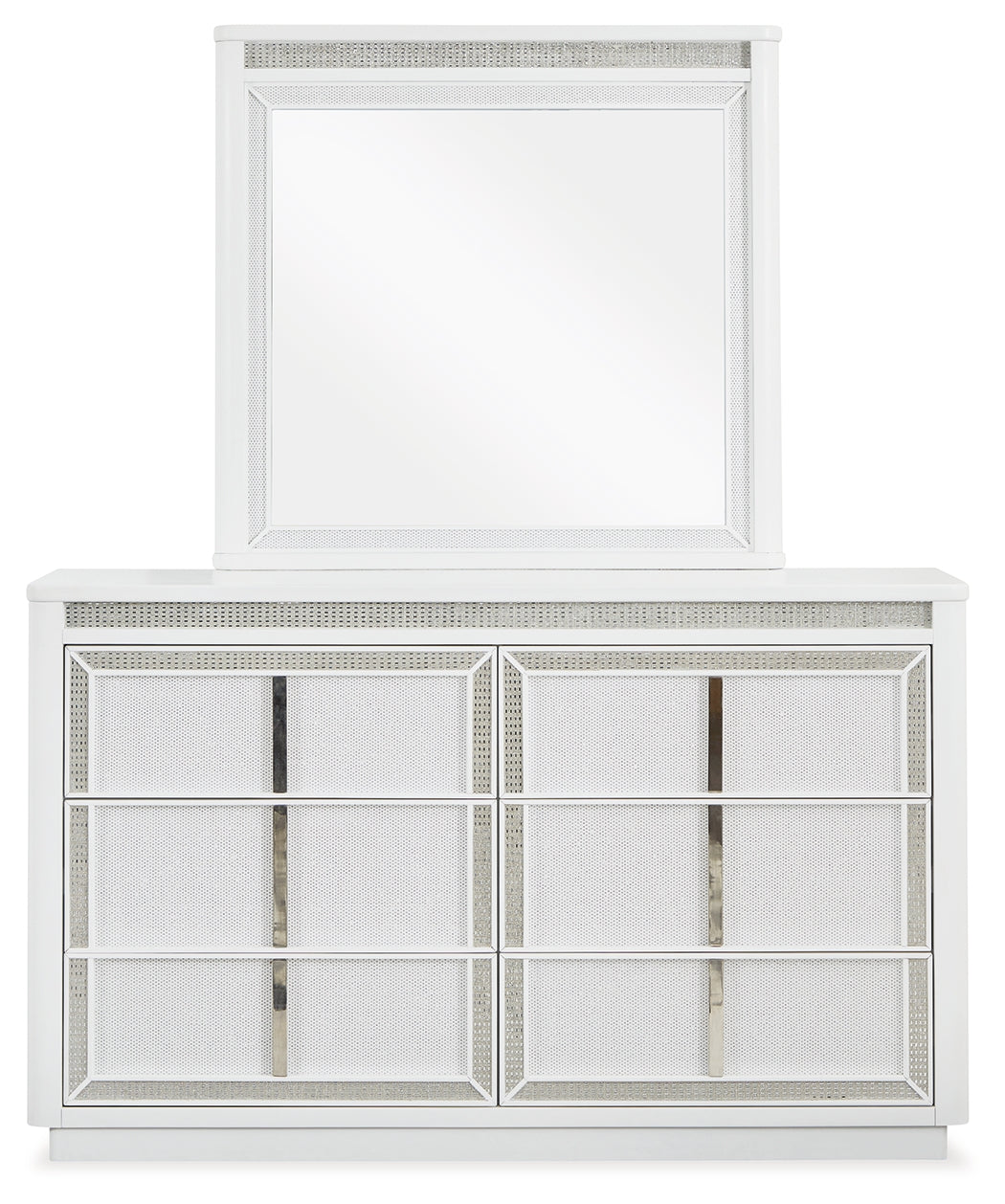 Chalanna White Dresser and Mirror from Ashley Furniture - Luna Furniture
