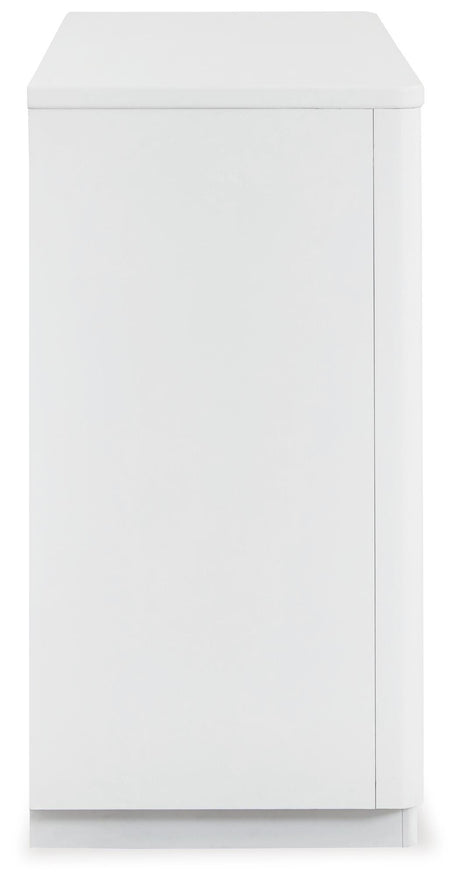 Chalanna King Upholstered Storage Bed with Dresser in White from Ashley - Luna Furniture