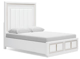 Chalanna White Queen LED Upholstered Storage Platform Bed from Ashley - Luna Furniture