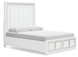 Chalanna White Queen LED Upholstered Storage Platform Bed from Ashley - Luna Furniture