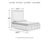 Chalanna White Queen LED Upholstered Storage Platform Bed from Ashley - Luna Furniture