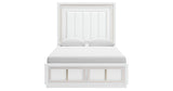 Chalanna Queen Upholstered Storage Bed with Dresser in White from Ashley Furniture - Luna Furniture