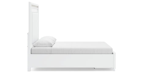 Chalanna Queen Upholstered Storage Bed with Dresser and 2 Nightstands in White from Ashley Furniture - Luna Furniture