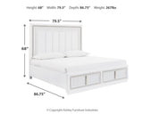 Chalanna White King LED Upholstered Storage Platform Bed from Ashley Furniture - Luna Furniture